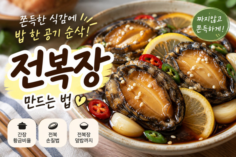 쫀득하고 짜지 않게! 전복장 간장 황금비율