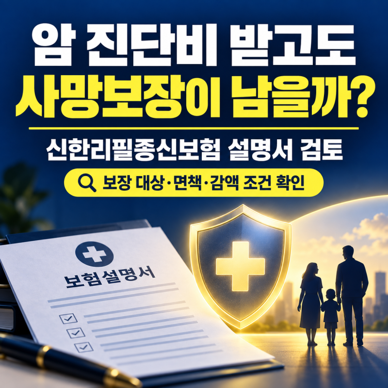 암 진단비 받고도 사망보장이 남는다? 신한리필종신보험의 장점과 함정