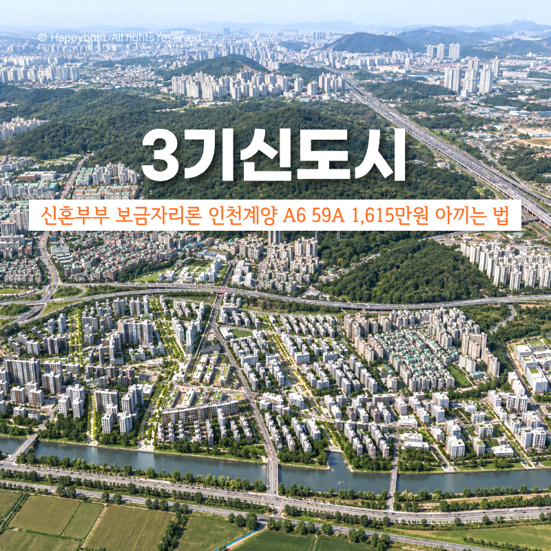 신혼부부 보금자리론 3.6억 한도, 인천계양 A6 59A 1,615만원 아끼는 법