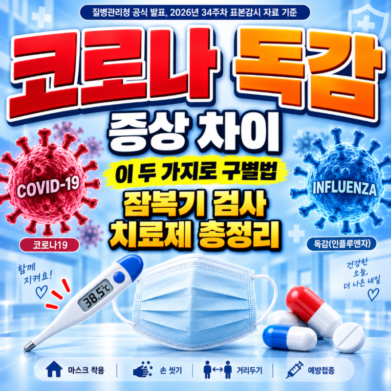 코로나 독감 증상 차이, "재유행 진짜일까" 키트가격·검사비용·치료제 총정리