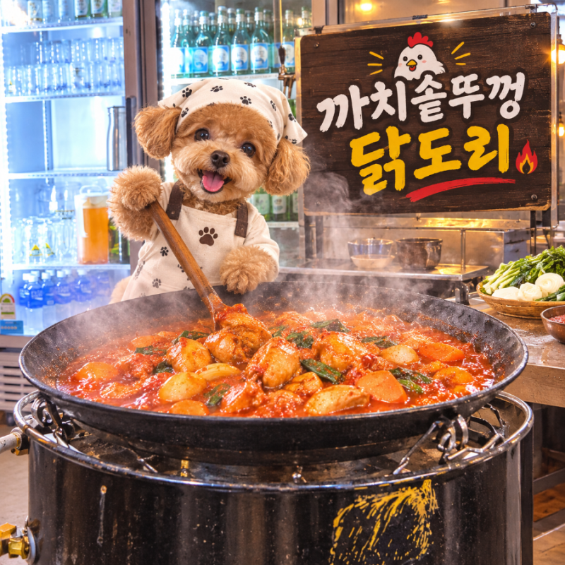 대전 도안동 맛집 까치솥뚜껑닭도리, 드럼통에 끓이는 닭볶음탕