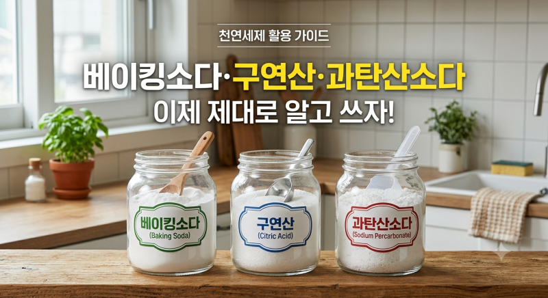 베이킹소다·구연산·과탄산소다, 이제 제대로 알고 쓰자