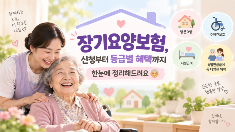 장기요양보험, 신청부터 등급별 혜택까지 한눈에 정리해드려요