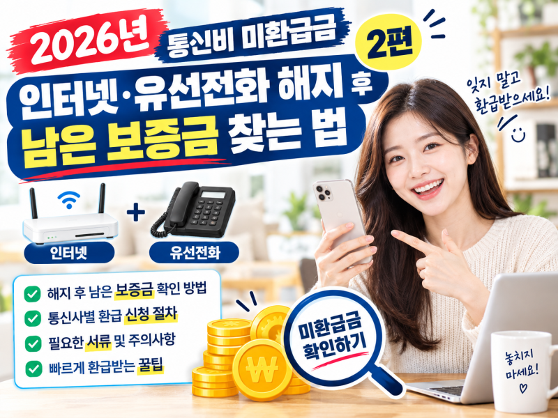 2026년 통신비 미환급금 2편: 인터넷·유선전화 해지 후 남은 보증금 찾는 법