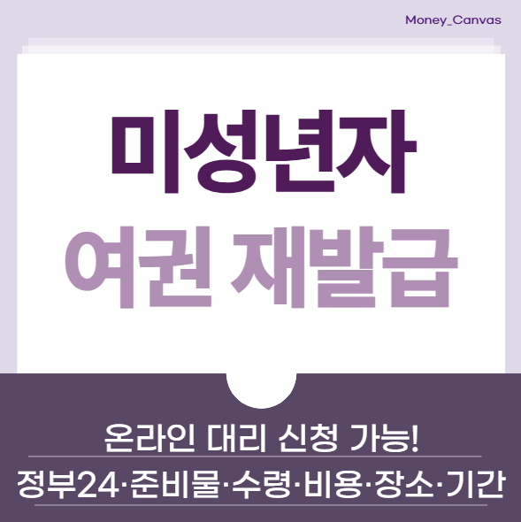 미성년자 여권 재발급, 온라인 대리 신청 가능! 정부24·준비물·기간·비용 정리