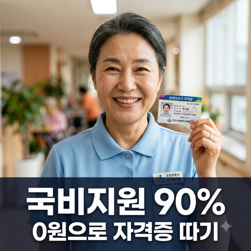 "내 돈 한 푼 안 들고?" 요양보호사자격증국비지원 90% 환급받는 법..