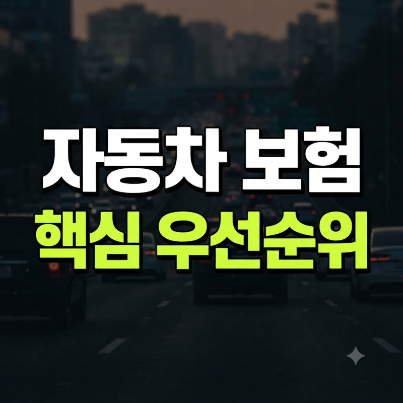 자동차 보험 종류와 가입 우선순위 총정리(+이유 +보험료 +기준)