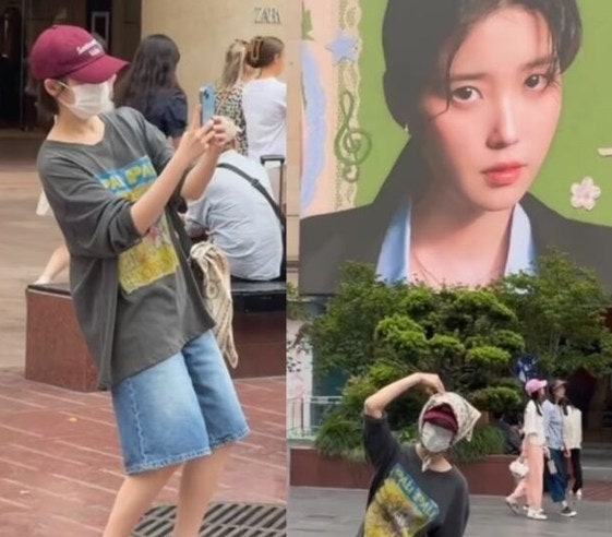 상하이 번화가서 마스크 벗겨보니 아이유, 사인 못 해준 이유가 더 화제
