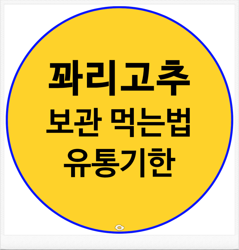 꽈리고추 먹는법 보관법 씻는법 유통기한까지 총정리