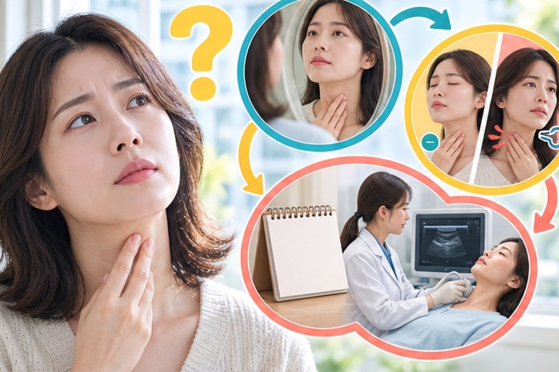 "목에 혹이 생겼는데 안 아프다고요?" 갑상선암 증상, 생활 속 확인 방법과 진료 시점