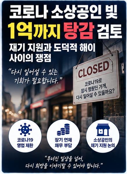 코로나 소상공인 빚 1억까지 탕감? 재기 지원과 도덕적 해이 사이의 쟁점