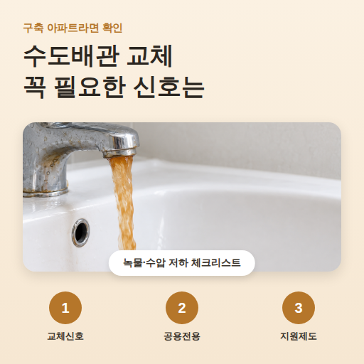 구축 아파트 수도배관 교체, 꼭 필요한 신호는