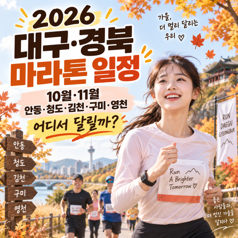 2026 대구·경북 마라톤 일정｜10월·11월 안동·청도·김천·구미·영천 어디서 달릴까?