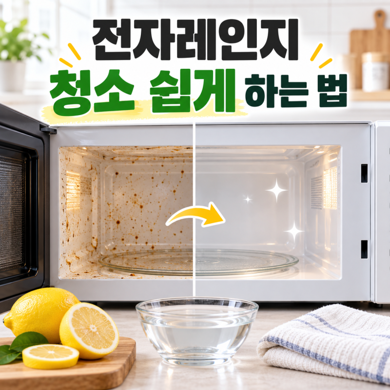 전자레인지 찌든 때 제거 방법｜레몬·식초·베이킹소다로 깨끗하게 청소하기