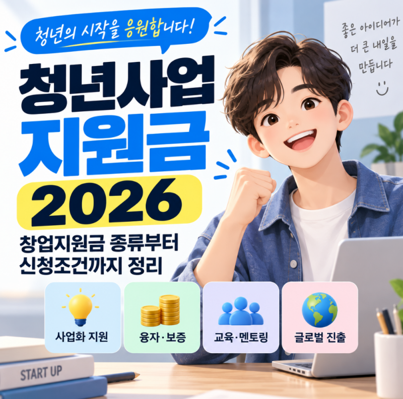 청년사업지원금 2026 창업지원금 종류부터 신청조건까지 정리
