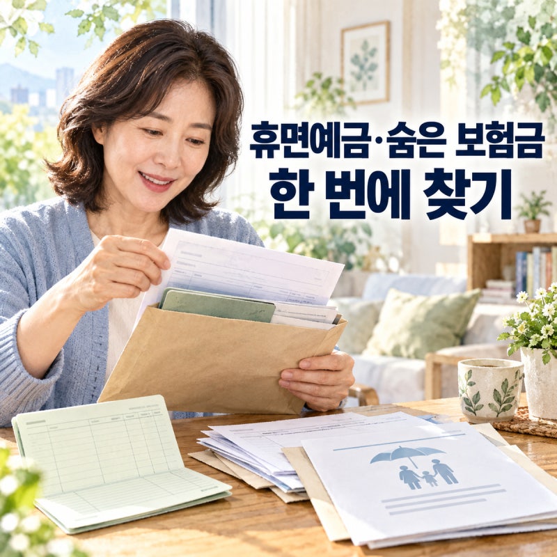 휴면예금과 숨은 보험금 한 번에 조회하고 찾는 방법