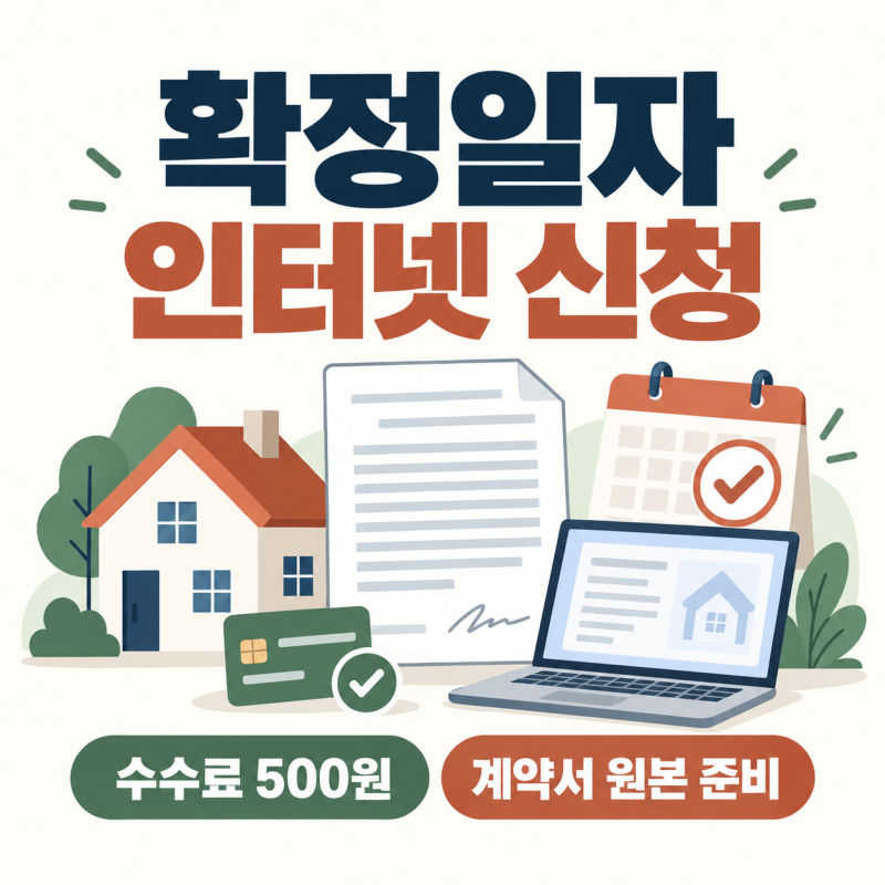 확정일자 인터넷 신청방법, 500원 결제 전 계약서 원본 확인하세요