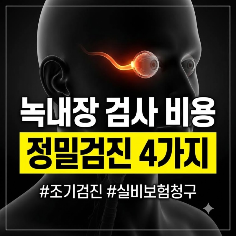 녹내장 검사 비용 및 정밀검진 4가지 항목 총정리 (실비보험 청구 팁)