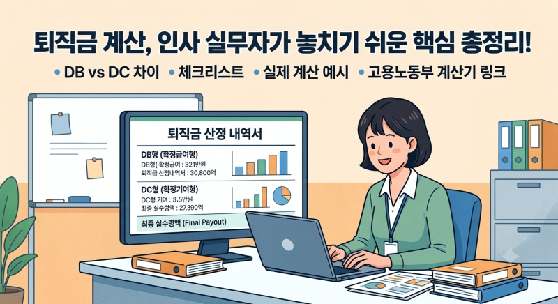 퇴직연금 DB형·DC형 차이점부터 퇴직금 계산 & 고용노동부 계산기 총정리