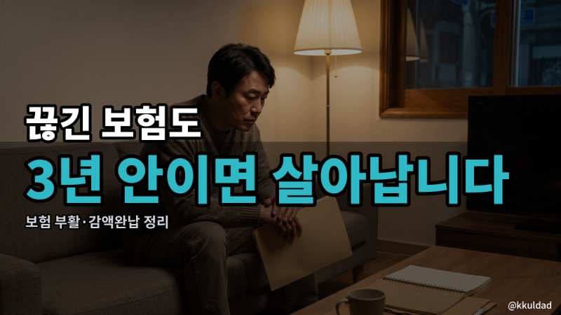 보험료 밀려 끊긴 줄 알았습니다.. 3년 안이면 되살릴 길이 있더라고요