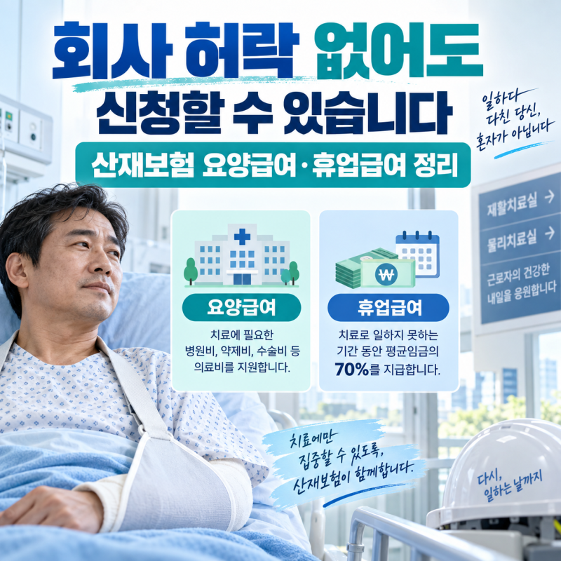 산재보험 요양급여 휴업급여 신청방법과 평균임금 70% 정리 "일하다 다쳤다면 무조건 필독"