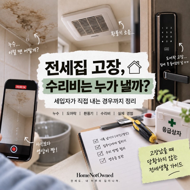 전세집 고장, 수리비는 누가 낼까? 세입자가 직접 내는 경우까지 정리