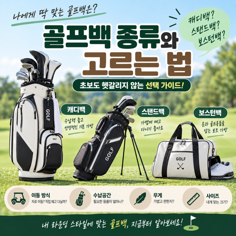 골프백 종류 차이, 캐디백 스탠드백 보스턴백 고르는 법