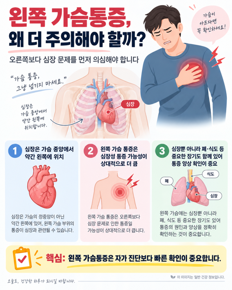 왼쪽 가슴통증, 이 신호 있으면 바로 응급실 가세요