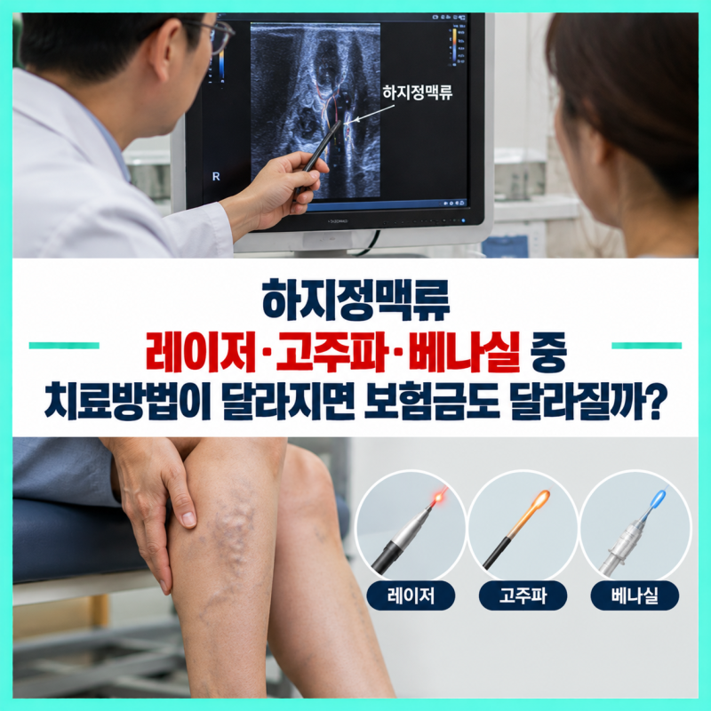 하지정맥류, 레이저·고주파·베나실 중 치료방법이 달라지면 보험금도 달라질까?