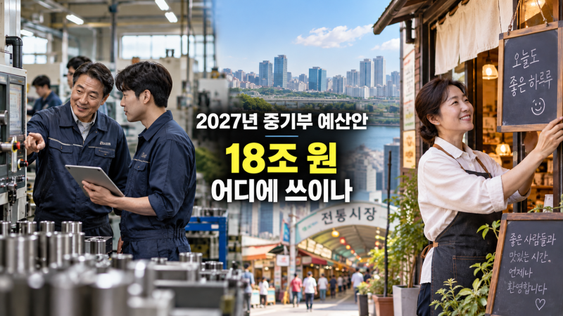 2027년 중기부 예산안 18조 원, 소상공인·중소기업 지원 뭐가 달라지나