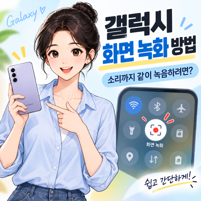 갤럭시 화면 녹화 방법, 소리까지 같이 녹음하는 설정