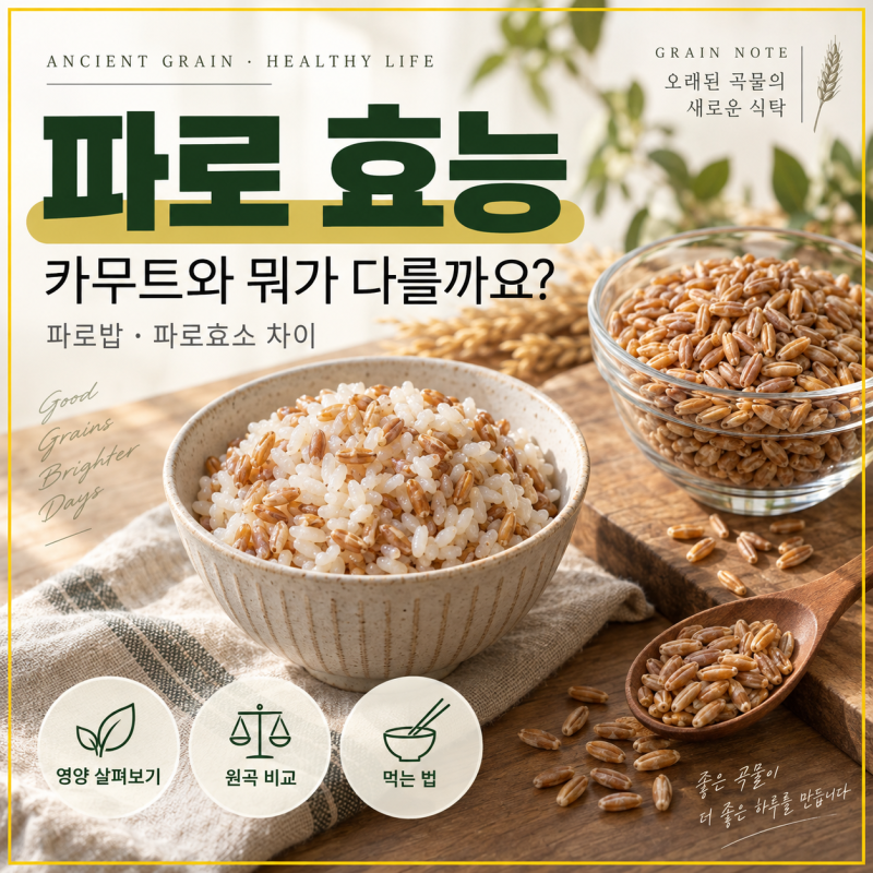 파로 효능 카무트와 뭐가 다를까요? 파로밥·파로효소 차이
