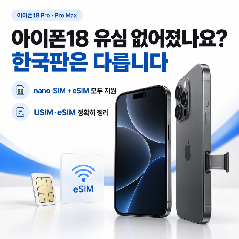 아이폰18 유심 없어졌나요? 한국판은 다릅니다｜USIM·eSIM 정확히 정리ㅣSKT남선대리점