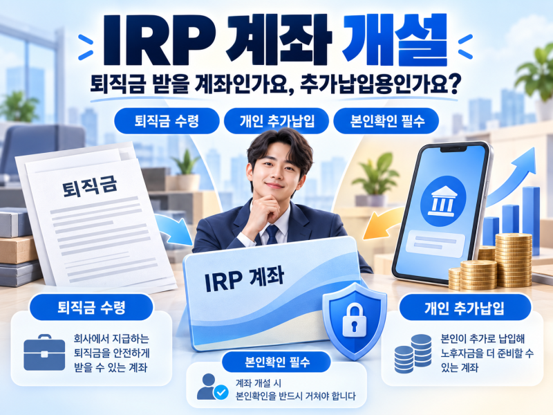 IRP 계좌 개설 방법｜퇴직·퇴사 후 필요서류와 조건 확인