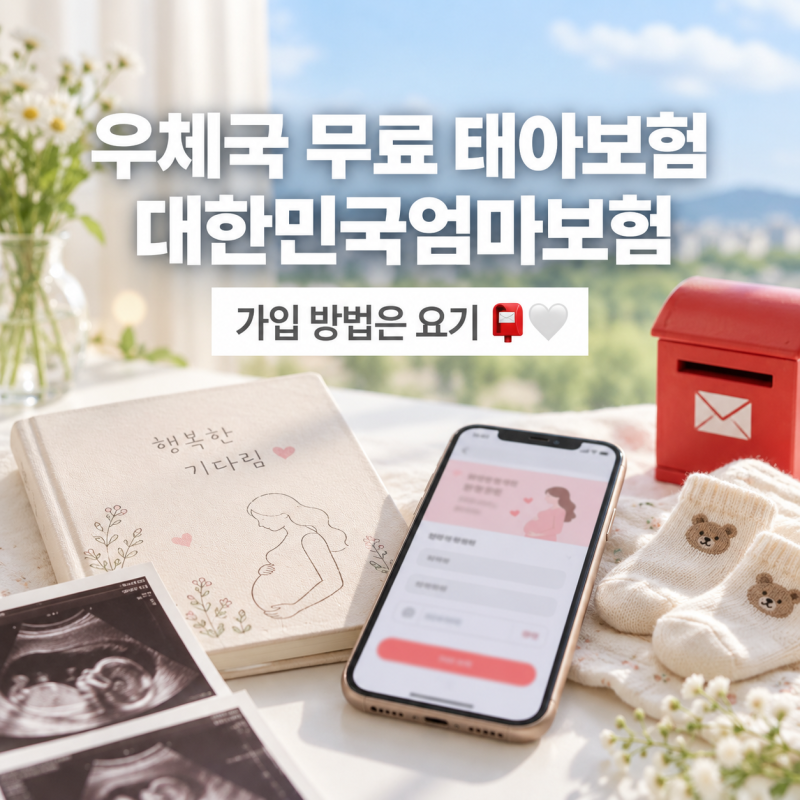 [임신 9주차]우체국 무료 태아보험 가입방법｜대한민국엄마보험 임신확인서 첨부