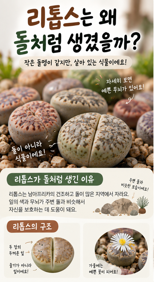 리톱스는 왜 돌처럼 생겼을까? 새잎이 나올 때 키우는 법까지