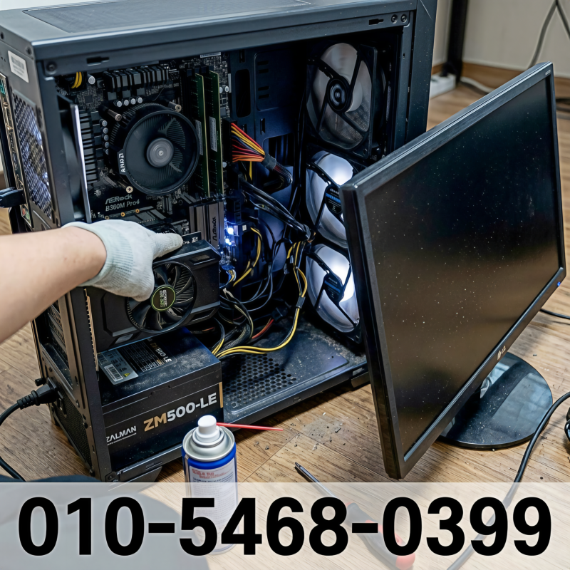 역촌동 대조동 컴퓨터수리 조립PC 모니터 화면 안켜짐 GTX 750 Ti 그래픽카드 고장 해결