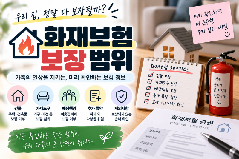 화재보험 보장 범위, 가입 전 확인해야 할 기본 항목