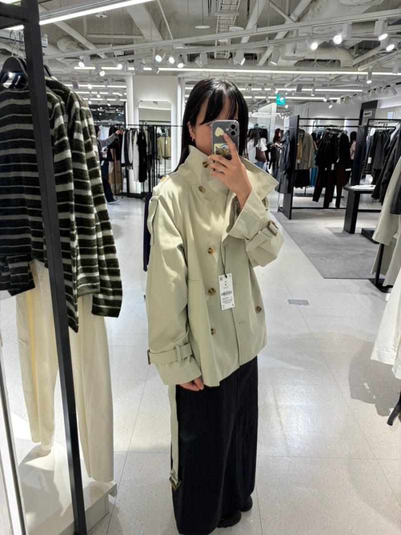 올가을에 꼭 입어줘야하는 미쏘 하이넥 하프 트렌치코트 피팅후기