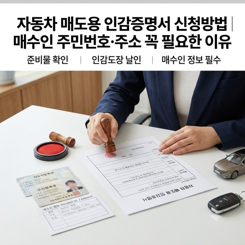 자동차 매도용 인감증명서 신청방법｜매수인 주민번호·주소 꼭 필요한 이유