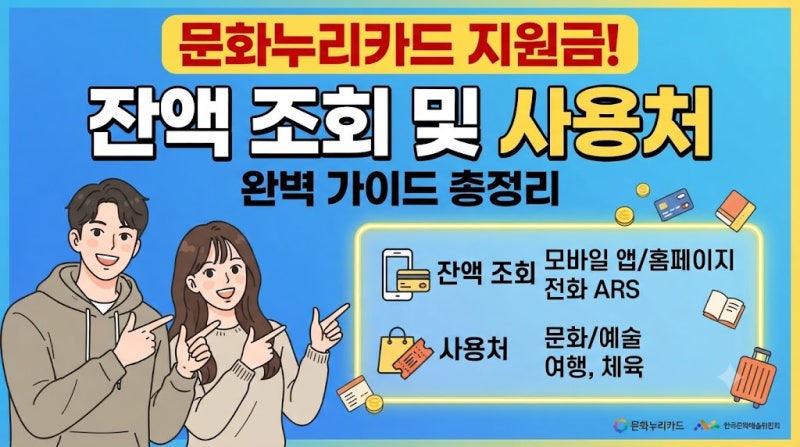 문화누리카드 지원금 잔액 조회 및 사용처 완벽 가이드 총정리