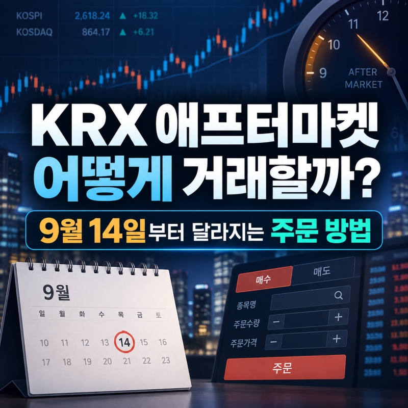 KRX 애프터마켓 어떻게 거래할까? 9월 14일부터 달라지는 주문 방법