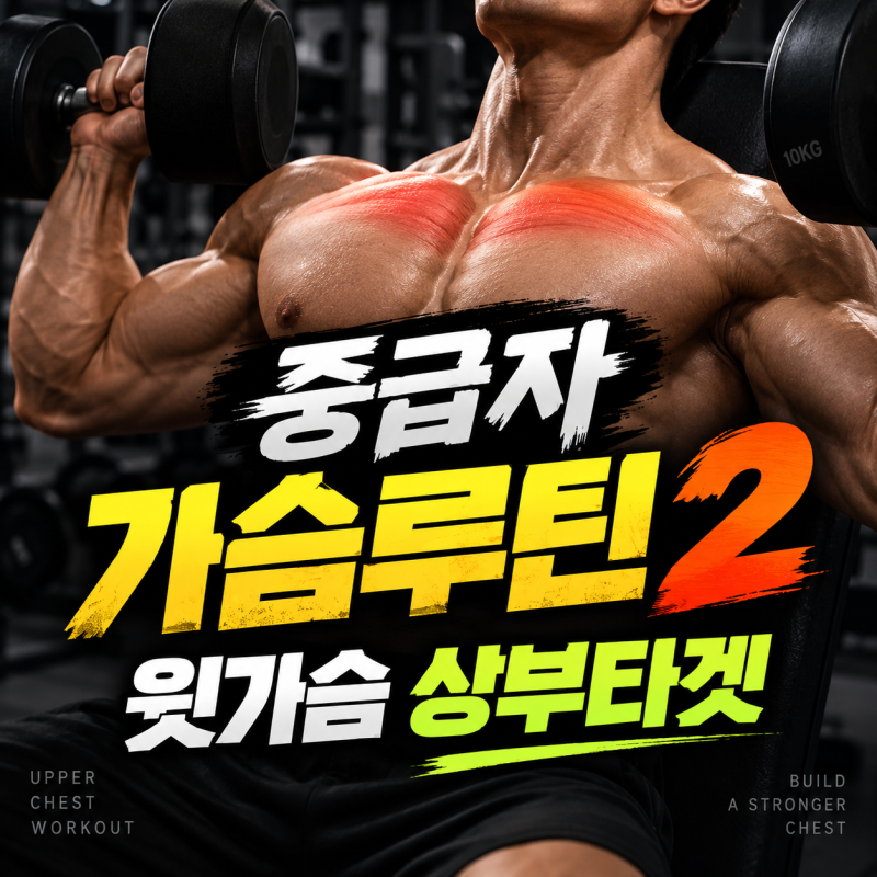 헬스 중급자 윗가슴 운동 루틴2｜인클라인 벤치프레스로 상부 가슴 키우는 방법(쇄골과 윗가....