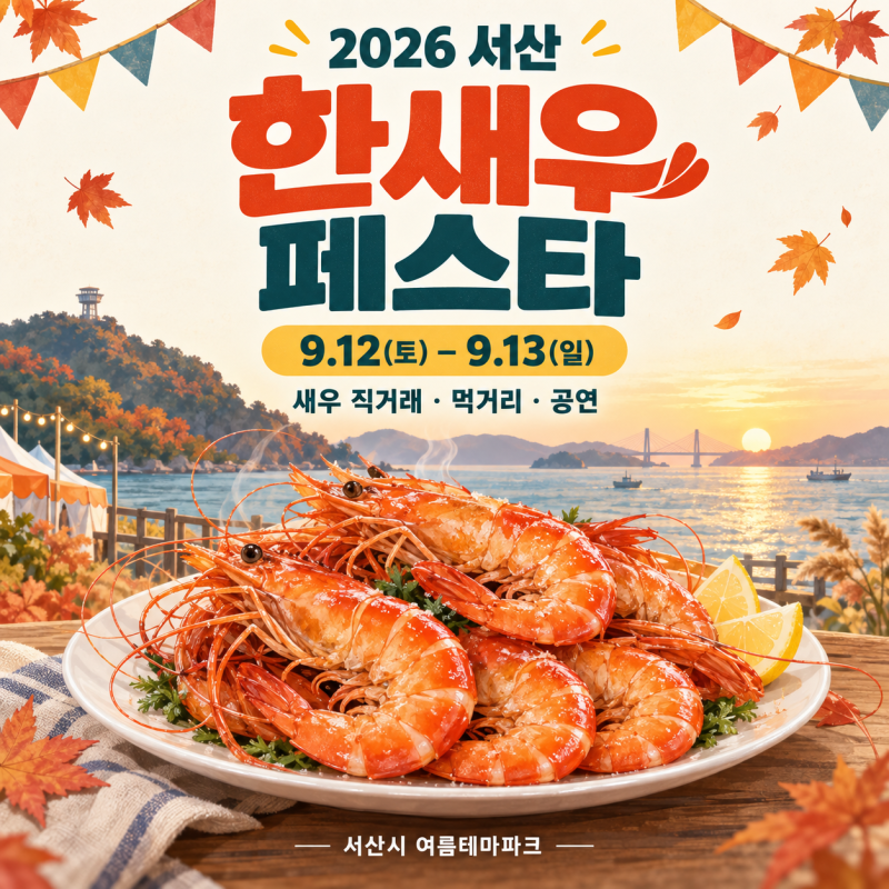 [충남/축제]2026 서산 한새우 페스타｜9월 12~13일 새우축제 일정·먹거리 총정리