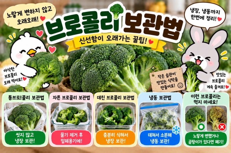 브로콜리 보관법, 냉장고에서 노랗게 변하지 않고 오래 보관하는 방법