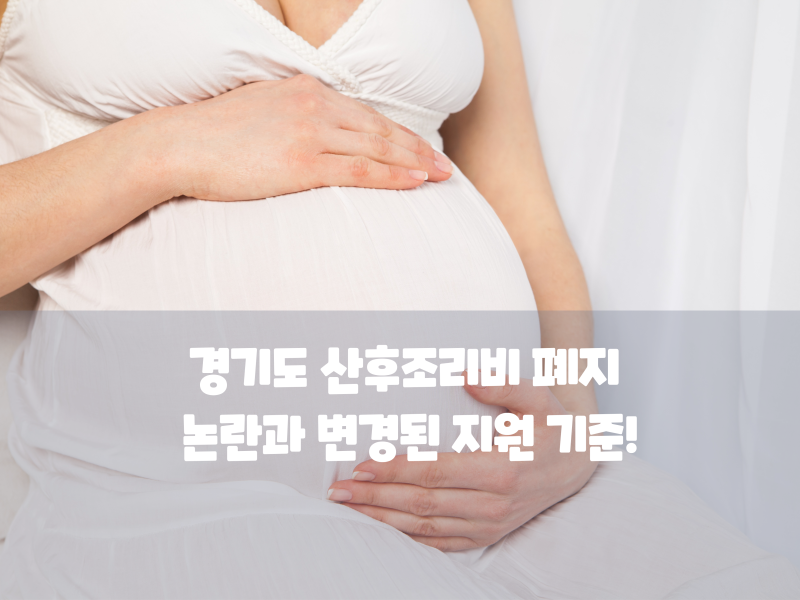 설마 내 지원금도 사라지나? 경기도 산후조리비 폐지 논란과 변경된 지원 기준