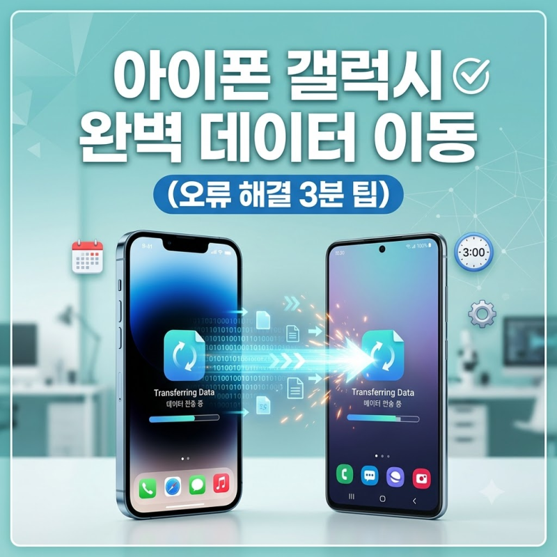 아이폰/갤럭시 백업 및 데이터 완벽 이동 방법 (오류 발생 시 3분 해결 팁)