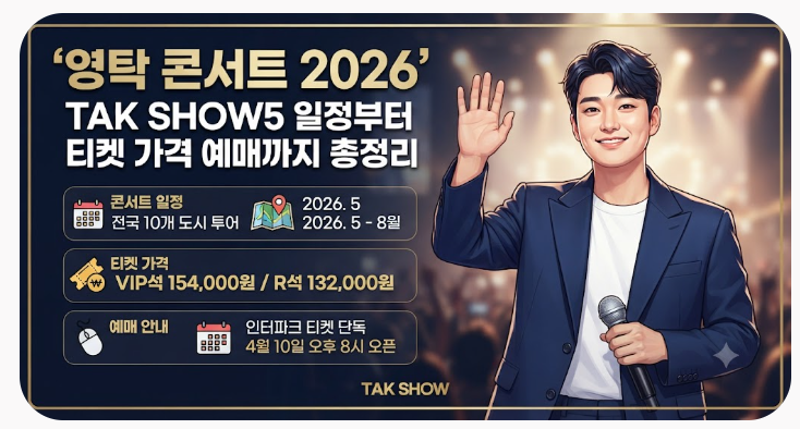 영탁 콘서트 2026 TAK SHOW5 일정부터 티켓 가격 예매까지 총정리