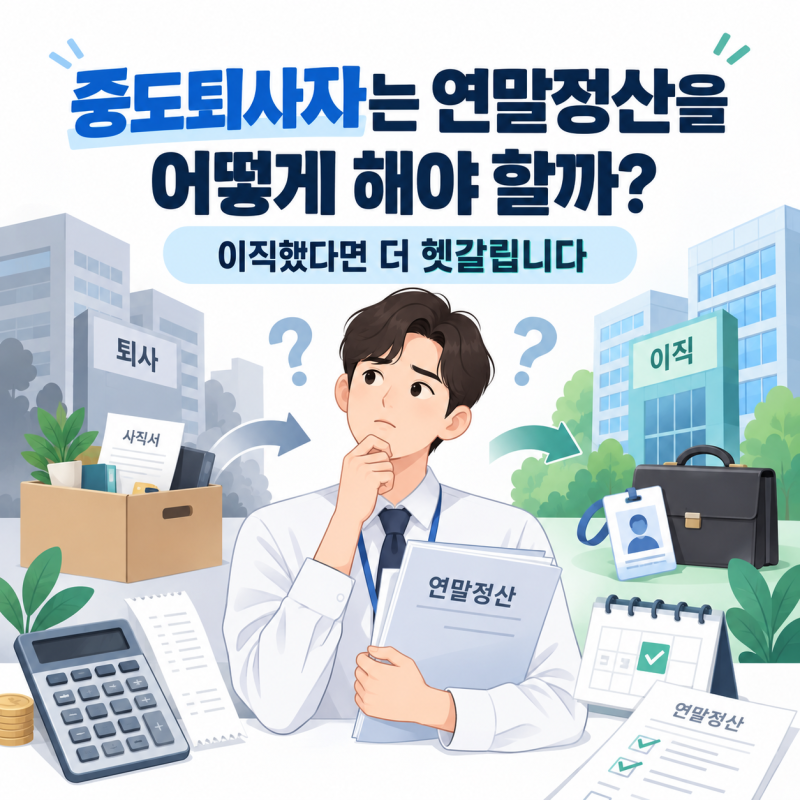 중도퇴사자는 연말정산을 어떻게 해야 할까? 이직했다면 더 헷갈립니다