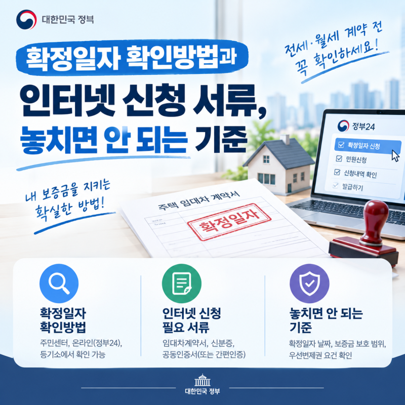 확정일자 확인방법과 인터넷 신청 서류, 놓치면 안 되는 기준